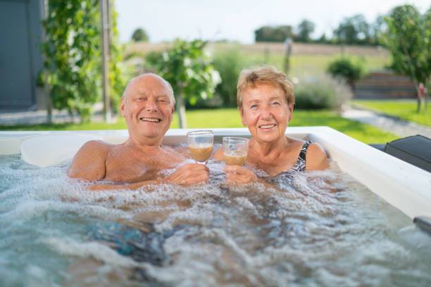 Couple in hot tub